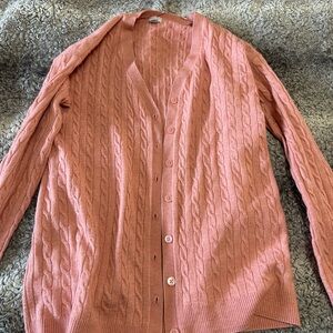 Pink Cable Knit Cardigan